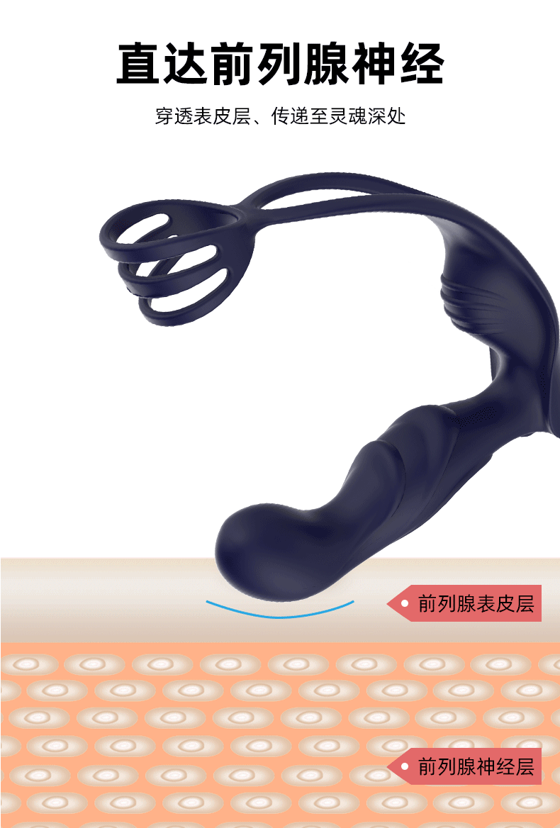 男用自慰后肛塞锁精环无线遥控蓝武士前列腺按摩震动情趣用品详情8