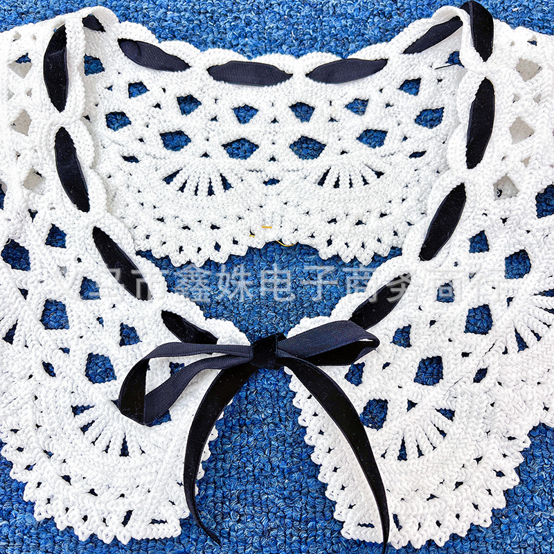 Hollowed-out crocheted white versatile collar clothing accessories, accessories and decorative ornaments pic 3