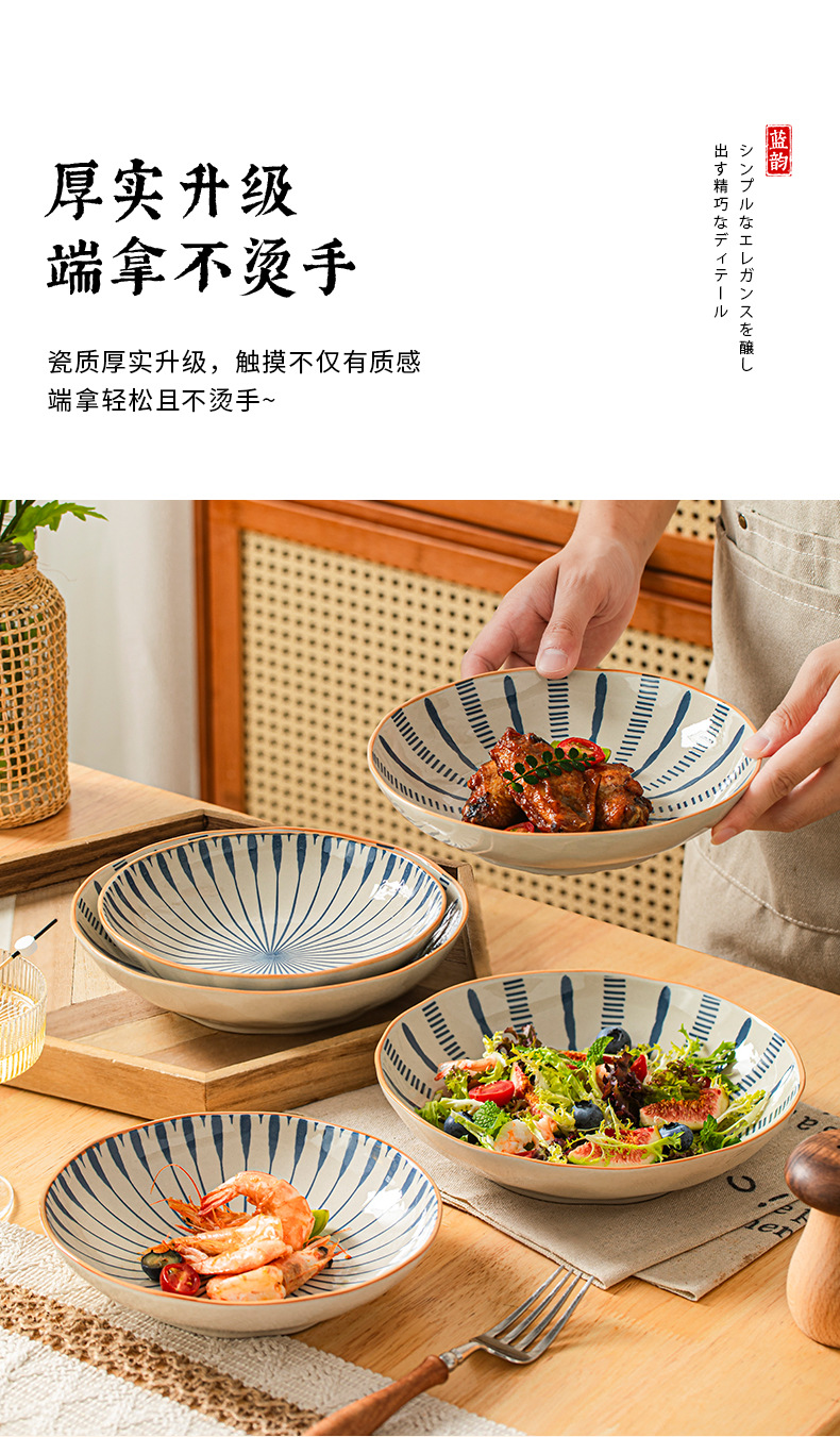 日式餐具套装家用饭碗盘网红釉下彩碗筷汤碗盘子送礼陶瓷碗碟套装详情14