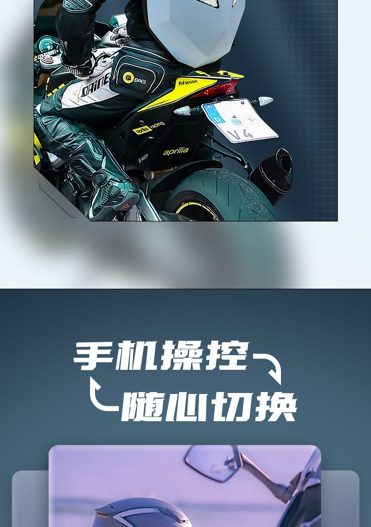 loy钢铁侠发光LED女骑士背包机车头盔摩托车骑行防水自定义运动包详情3