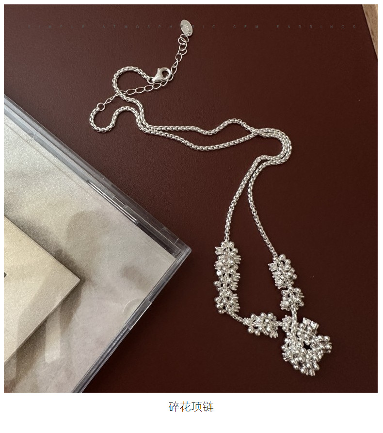 S925 sterling silver Korean version, niche design sense, fashionable and retro zircon necklace, trendy heavy industry collarbone chain wholesale pic 1