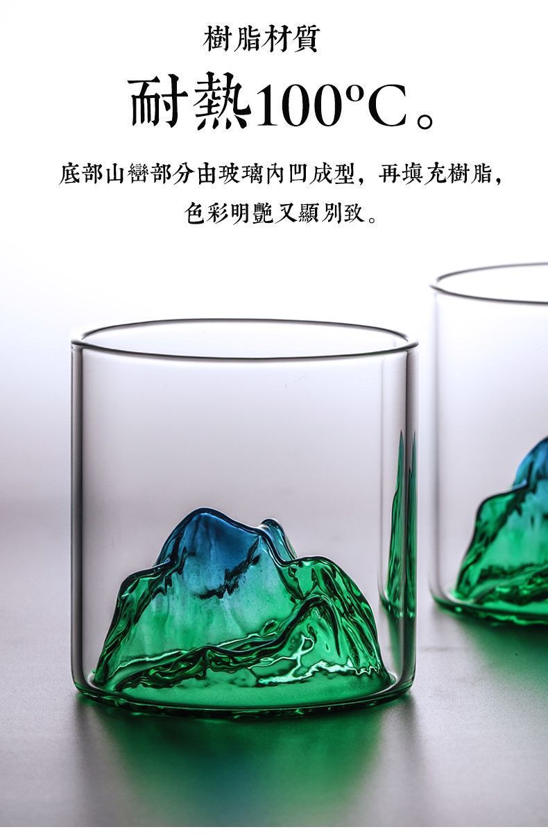 Wholesale and sale of glass mountain-viewing cups, mountain-collecting cups, whisky wine glasses, high borosilicate glass household water glasses and creative wine glasses pic 4