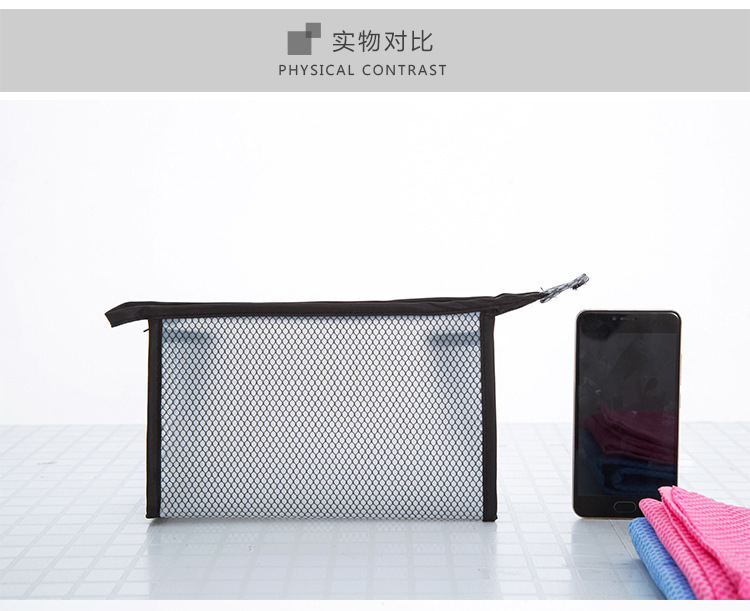 Transparent cosmetic bag, travel storage bag, portable PVC grid toiletry bag, waterproof travel cosmetic supplies storage bag pic 9