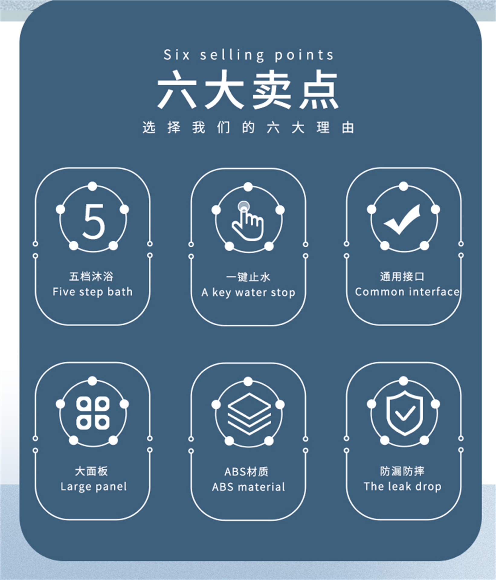 【 Factory Wholesale 】 Pressure-increasing Showerhead, Black Warrior Black Five-Speed Showerhead, Hand-held spray Showerhead pic 3