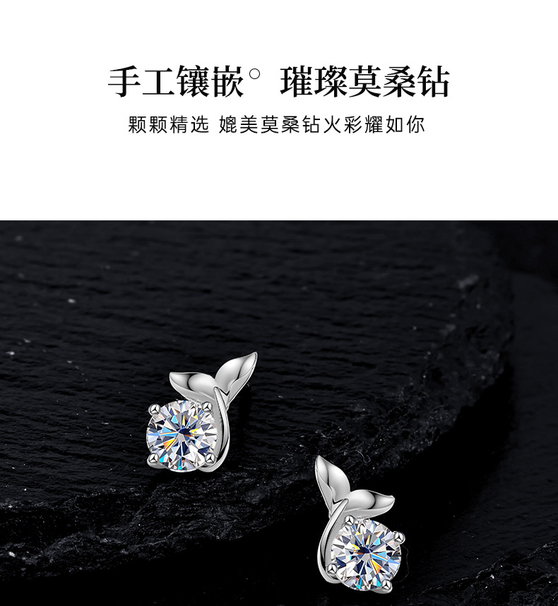 Zhuoheng Select 925 sterling silver Stud earrings for Women, 2026 new style, trendy, simple, compact, high-end, elegant, niche design Mosang earrings pic 9