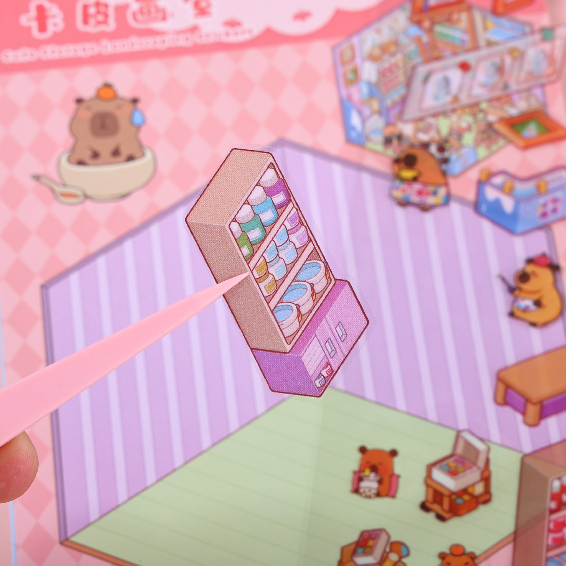 微缩场景合集本造景场景小贴纸叠堆立体视觉微缩小屋女孩迷你线圈详情6