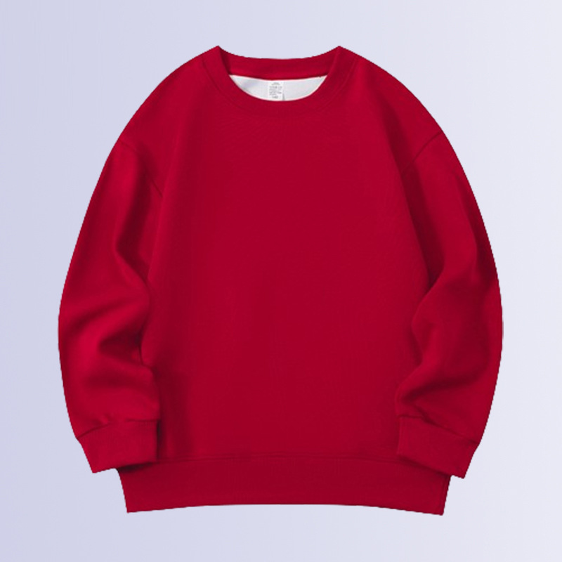 儿童纯棉圆领卫衣定制图案logo春秋款纯色320克光板卫衣跨境外贸详情13