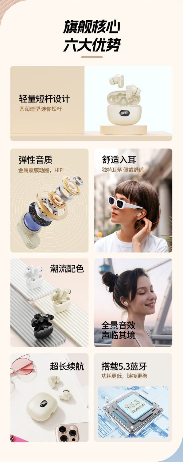 TWS数显耳机蓝牙无线降噪游戏运动低延时高音质超长待机手机通用详情3