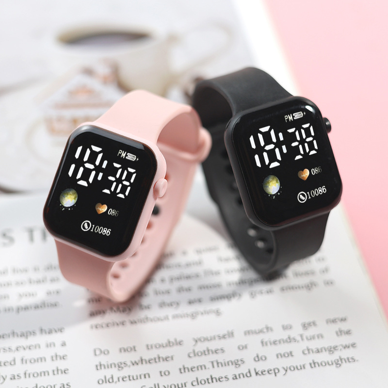 The new push-button Earth sports watch Y1LED watch is a simple square and trendy student promotional gift watch pic 12