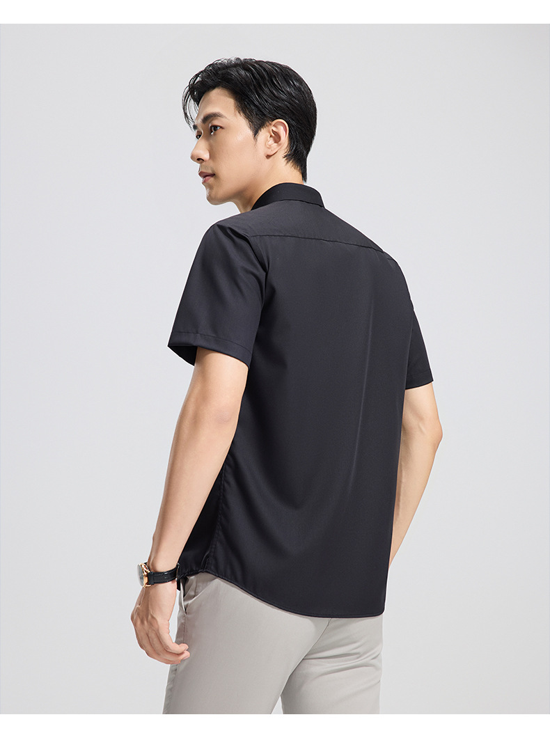 【 Mulberry Silk 】 Short-sleeved shirt for men, wrinkle-free, professional workwear top, summer thin business shirt pic 19