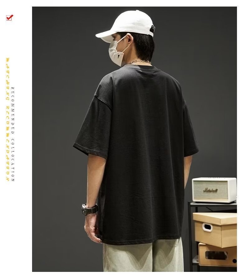 夏季男士t恤潮牌潮流简约半袖上衣男装短袖纯棉衣服男生体恤印花详情8