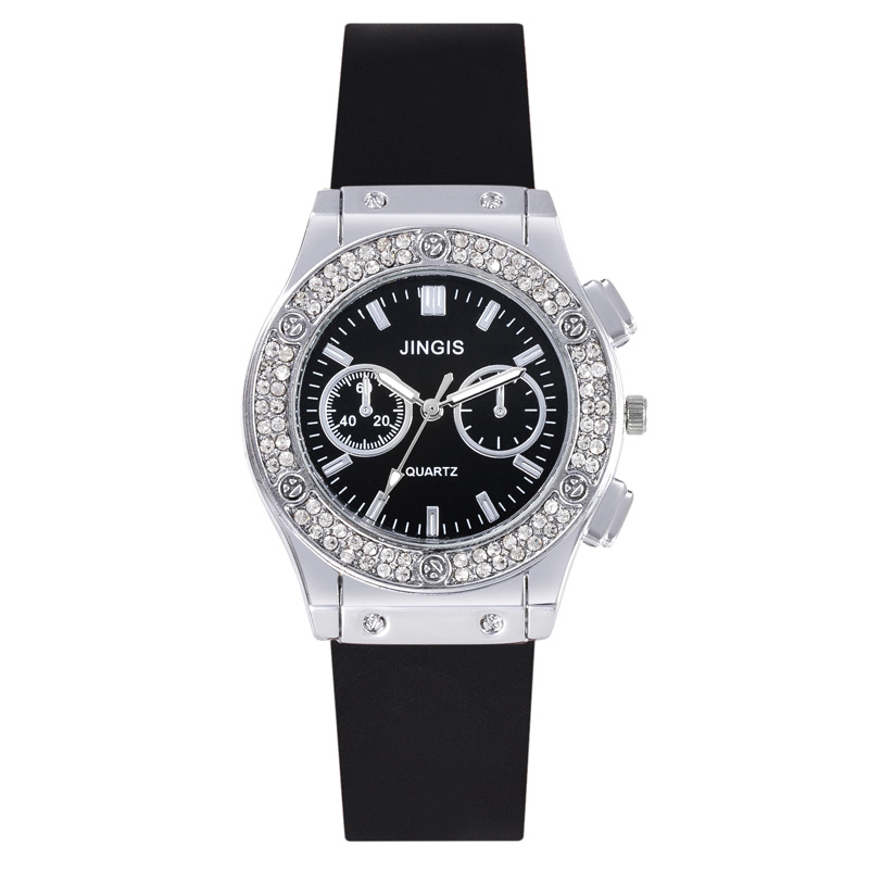 Fashionable and elegant unisex fashion watch, versatile business diamond-encrusted wristwatch, silicone strap, neutral and comfortable watch pic 4