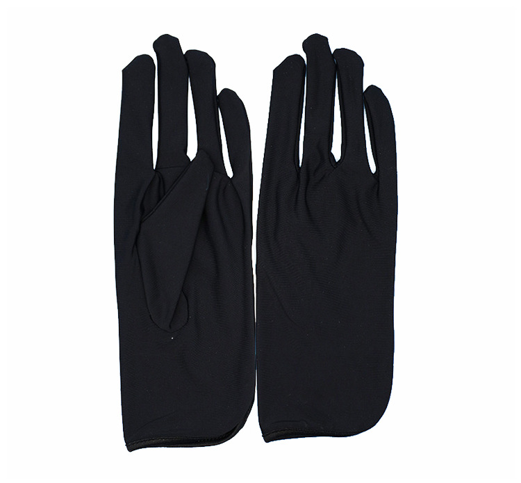 Factory wholesale spandex jewelry gloves, black and white elastic electronic factory counter sales, luxury shopping guide gloves logo pic 13