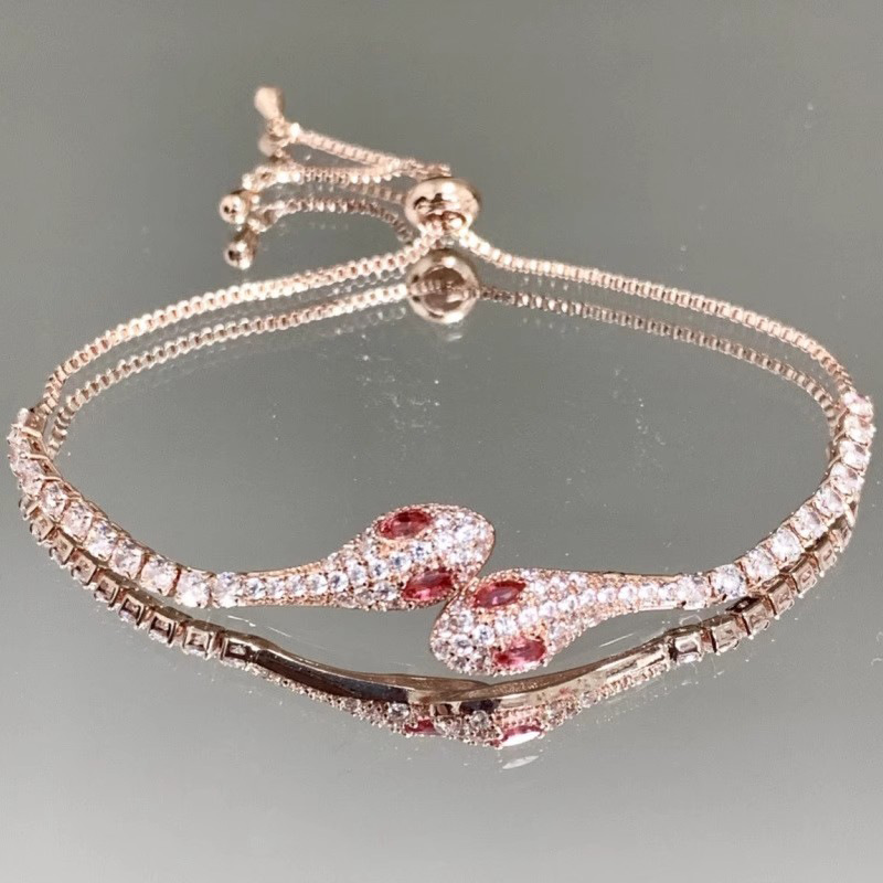 新款冰蓝色灵蛇小红书满钻灵蛇手链抽拉手饰高级详情2