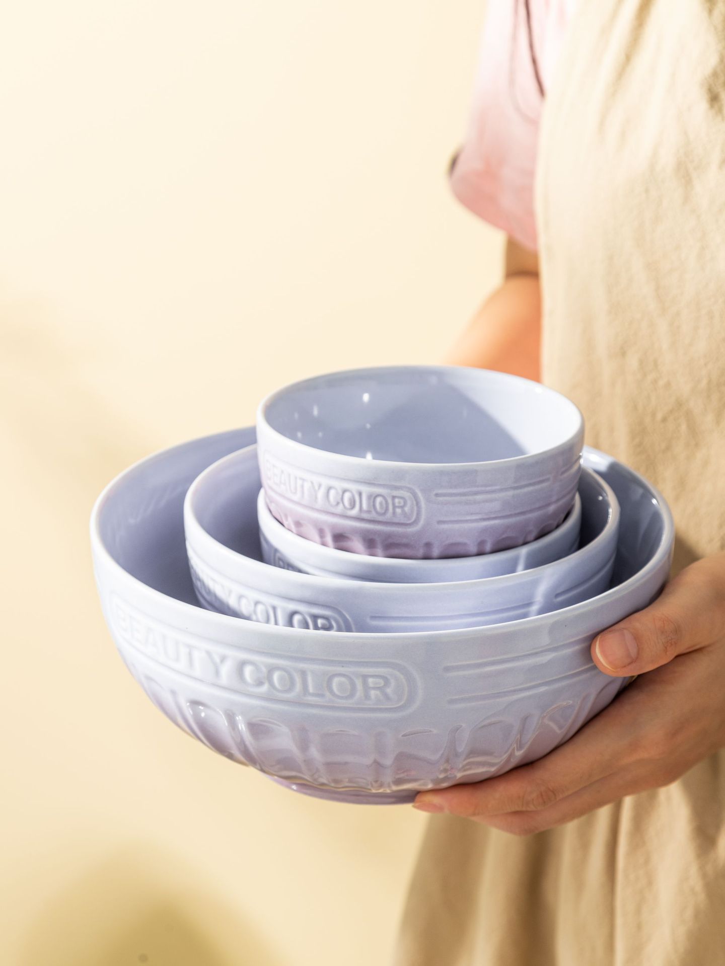 渐变紫北欧高颜值碗盘套装家用陶瓷米饭碗圆盘汤碗乔迁高级感餐具详情11
