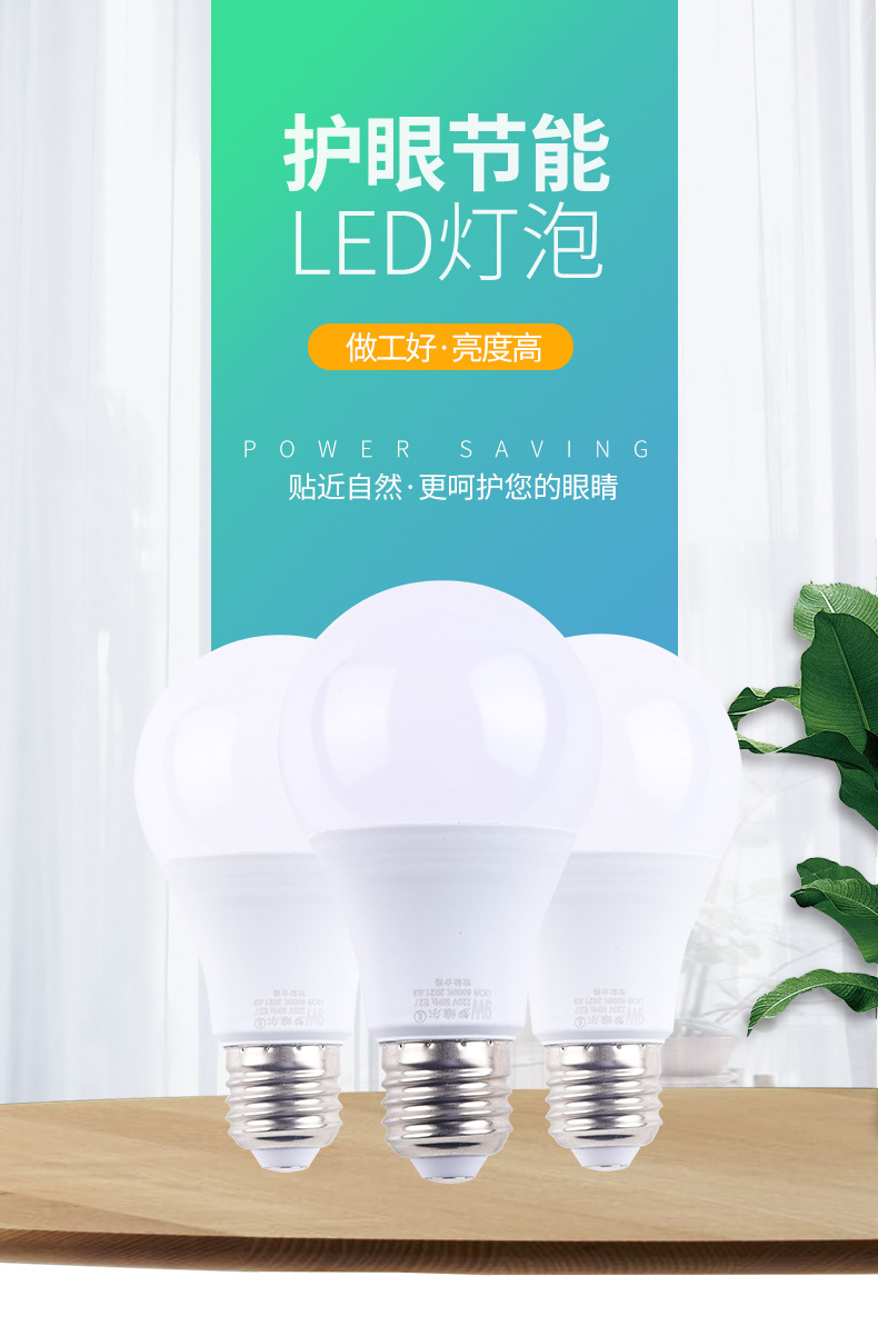 批发LED灯泡柱形超亮螺口e27E14b22家用节能白光暖白光源照明灯详情1