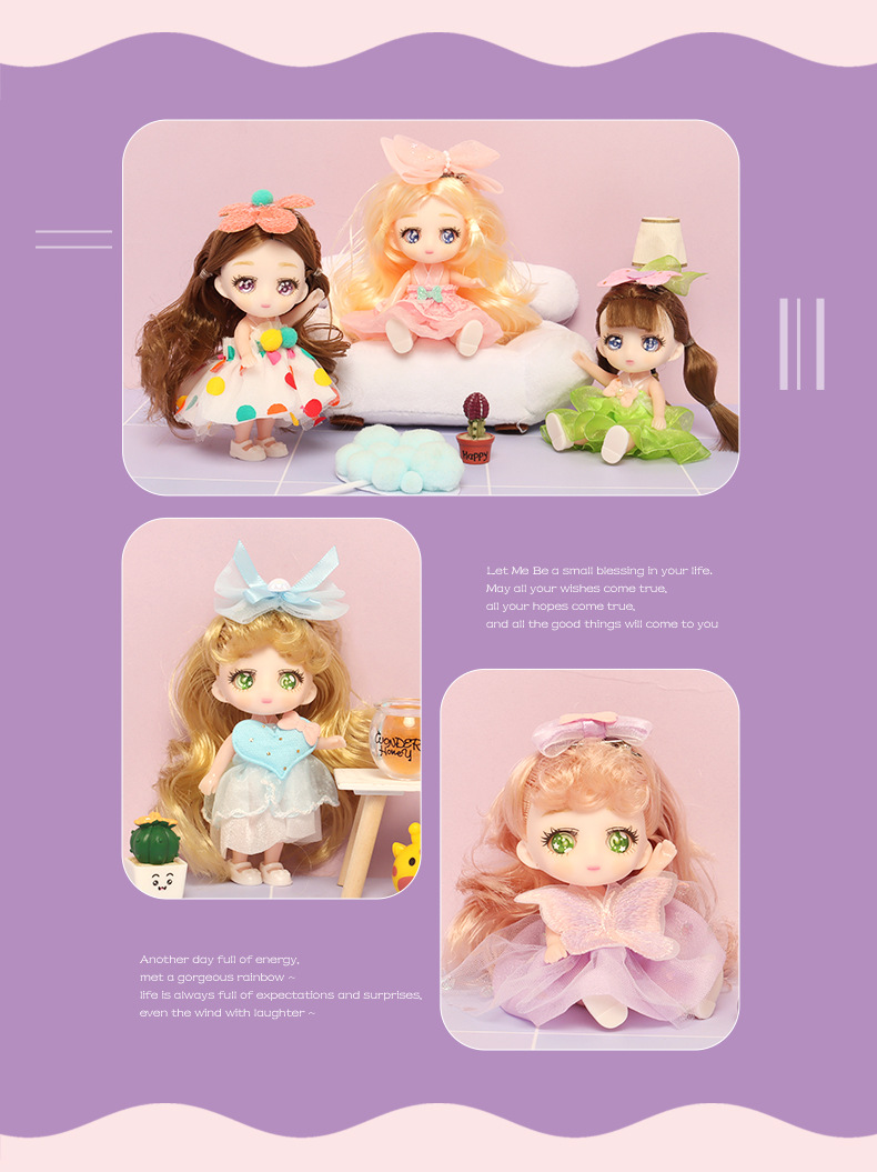 Available in stock: Kaihuanba Princess Wedding Sand Doll, 21-joint 3D real eye doll, little girl toy birthday gift pic 3