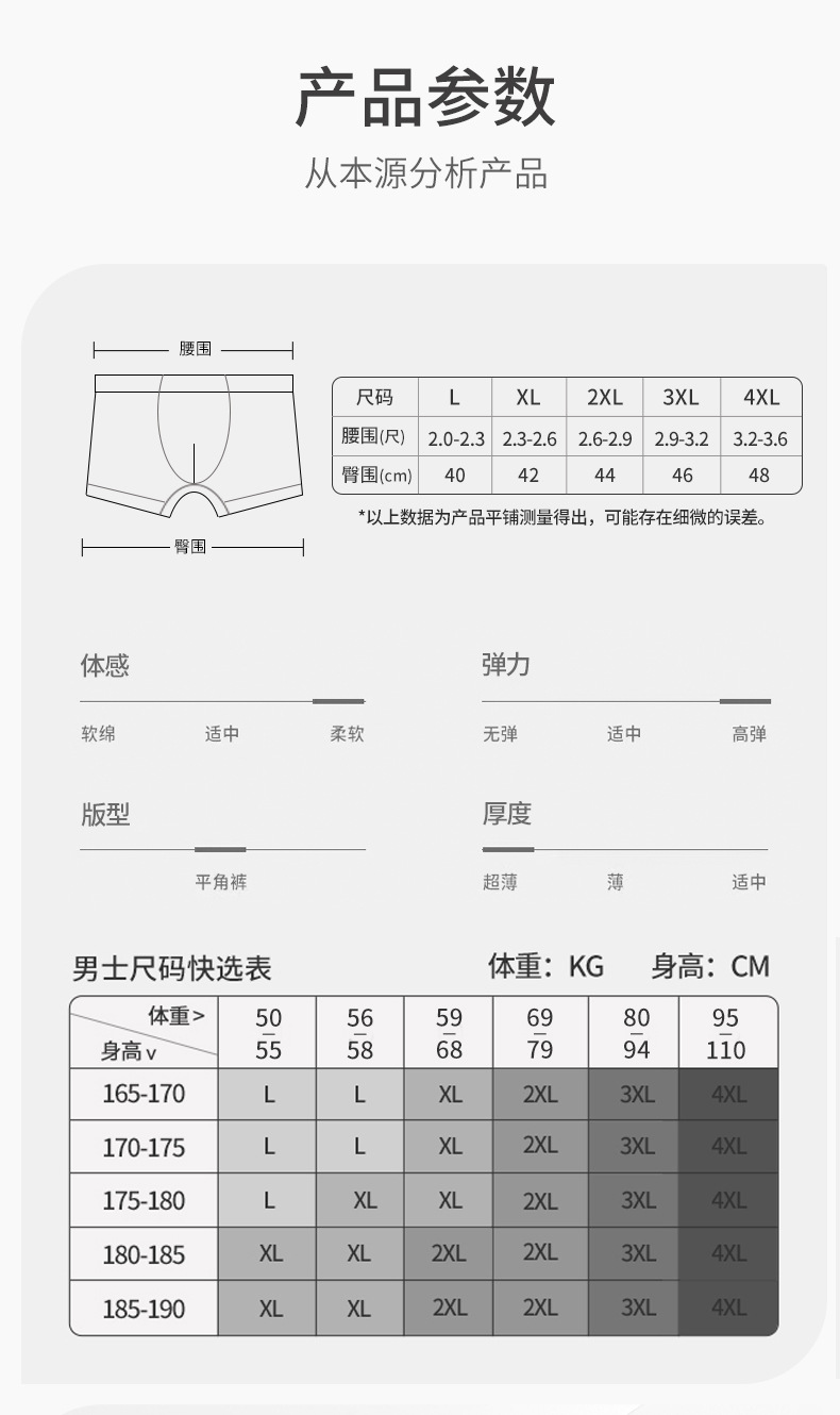 2024新款秋季冰丝内裤男超薄无痕男士内裤冰丝大码四角裤男批发详情8