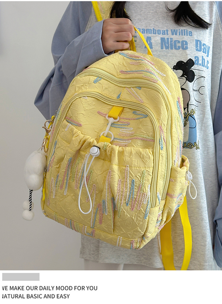 跨境风潮高颜值书包女小学生初高中生小众设计感简约百搭双肩背包详情7