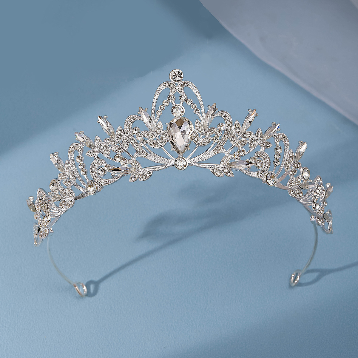 雅星饰品环保锌合金新娘皇冠发梳头饰项链爪链批发定制婚礼配饰皇冠款详情6