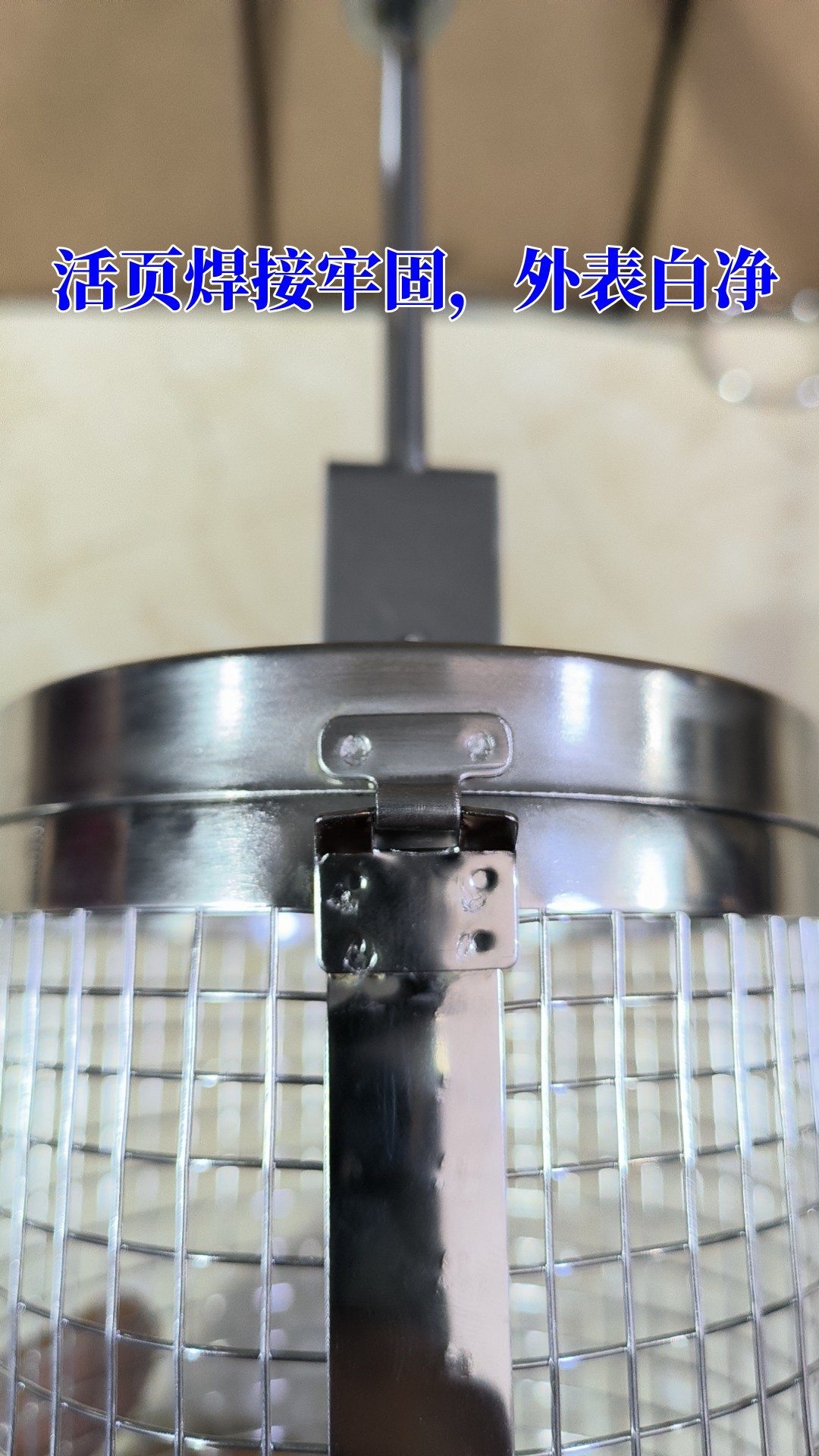 Round stainless steel barbecue cage handle flip cover integrated barbecue cage, outdoor manual rolling barbecue cage pic 8