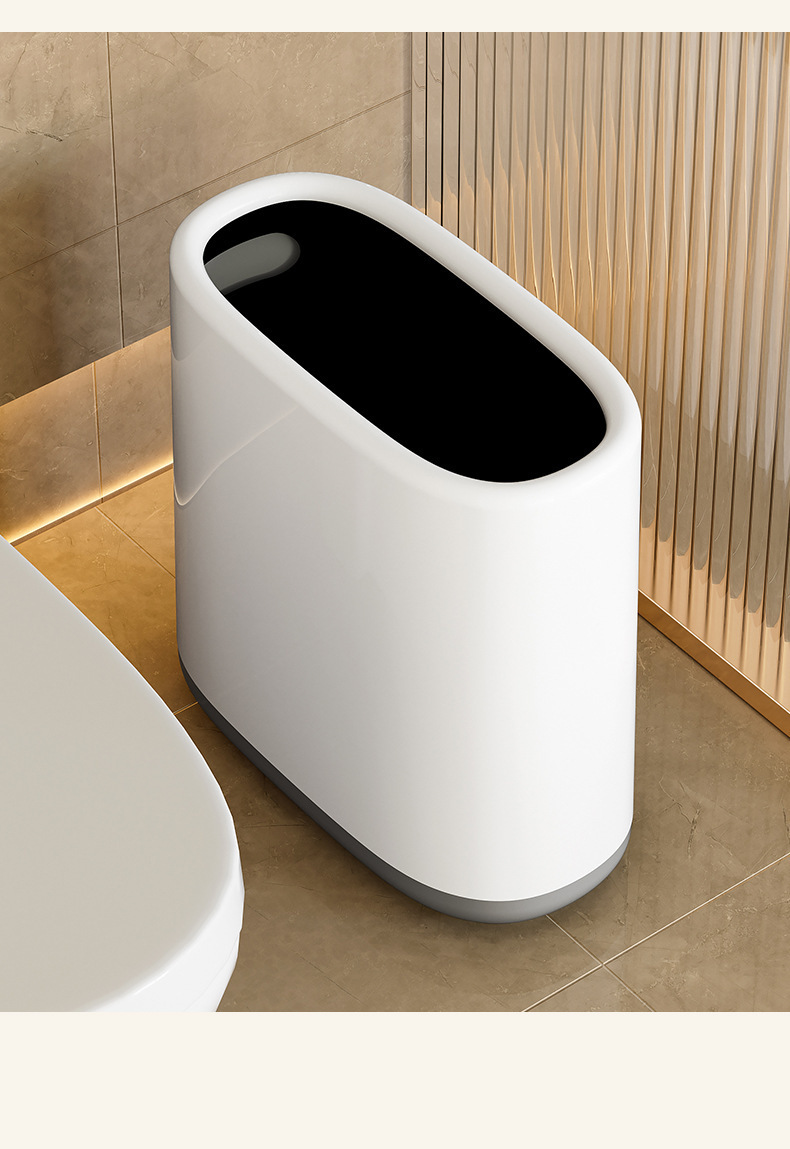 垃圾桶家用卫生间厕所客厅简约新款夹缝厨房卧室双桶ins风纸篓详情15