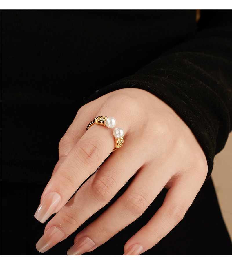 S925 sterling silver open ring, a niche design, high-end vintage open ring DIY empty stand accessory in stock pic 9