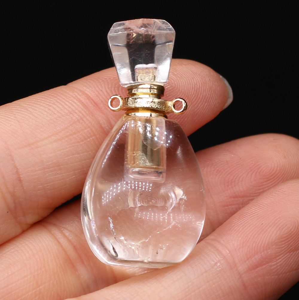 Exquisite natural semi-precious stone perfume bottles, white crystal, various shapes, DIY accessories, fashionable and exquisite wholesale production pic 57