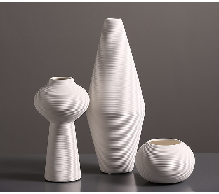 Nordic Ins-style white ceramic vase ornaments, dining table, living room flower arrangements, dried flowers, TV cabinet, simple soft furnishings pic 4