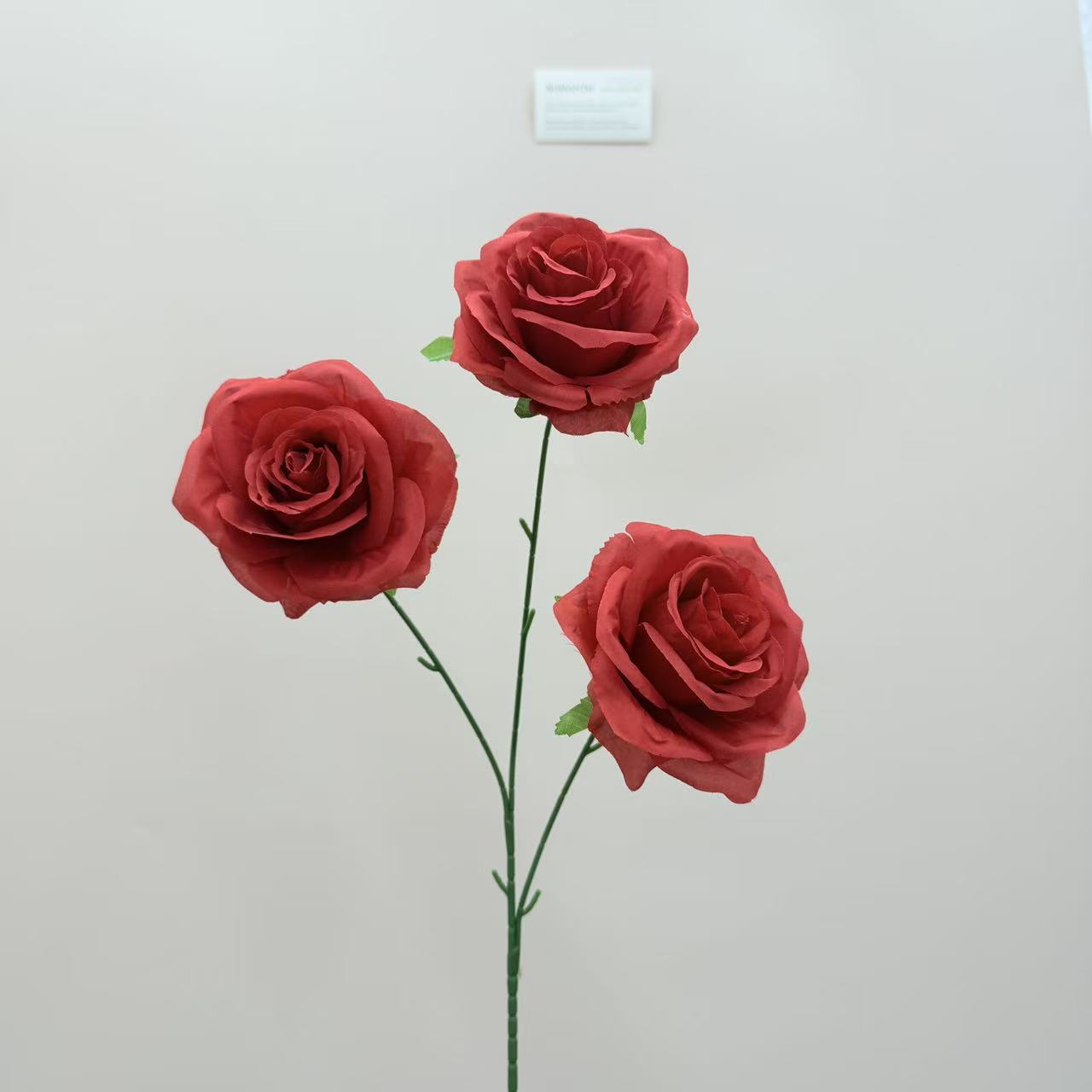 仿真花3头玫瑰花钻石玫婚庆用花仿真玫瑰花假花婚庆地排花艺装饰详情19