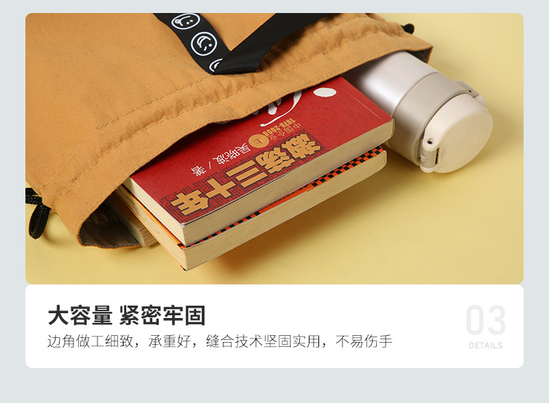 现货简约字母端午束口保温饭盒袋便携式棉麻便当包防水带饭收纳袋详情18