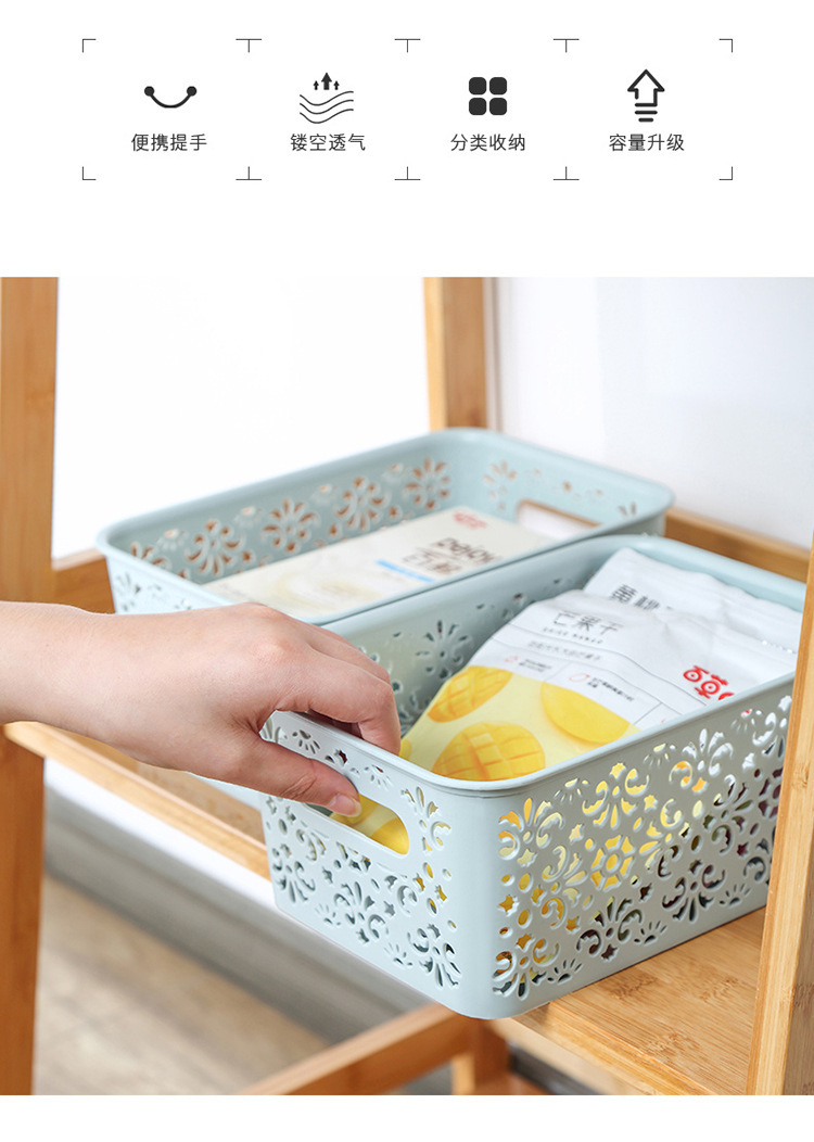 Desktop storage box, plastic cosmetics, hollowed-out drawer, office desk storage rack, desktop skin care product storage box pic 2