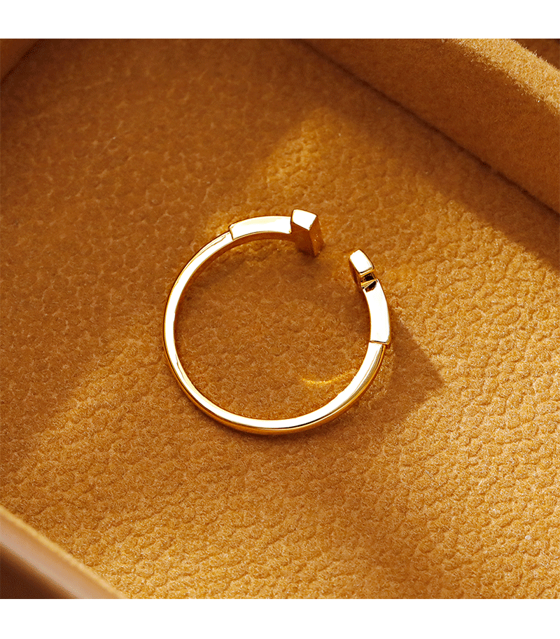 Hyacinth diseño único ligero apertura de lujo baga blanca diamante anillo de anillos aleación de cobre chapado en oro 18K shake bang modelo influencers pareja borracho pic 6