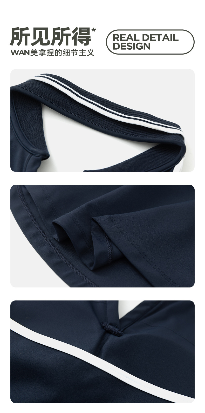 New halter-neck contrasting color lapel sports one-piece dress for women with chest pads, fitness, revealing back and anti-glare tennis dress pic 18