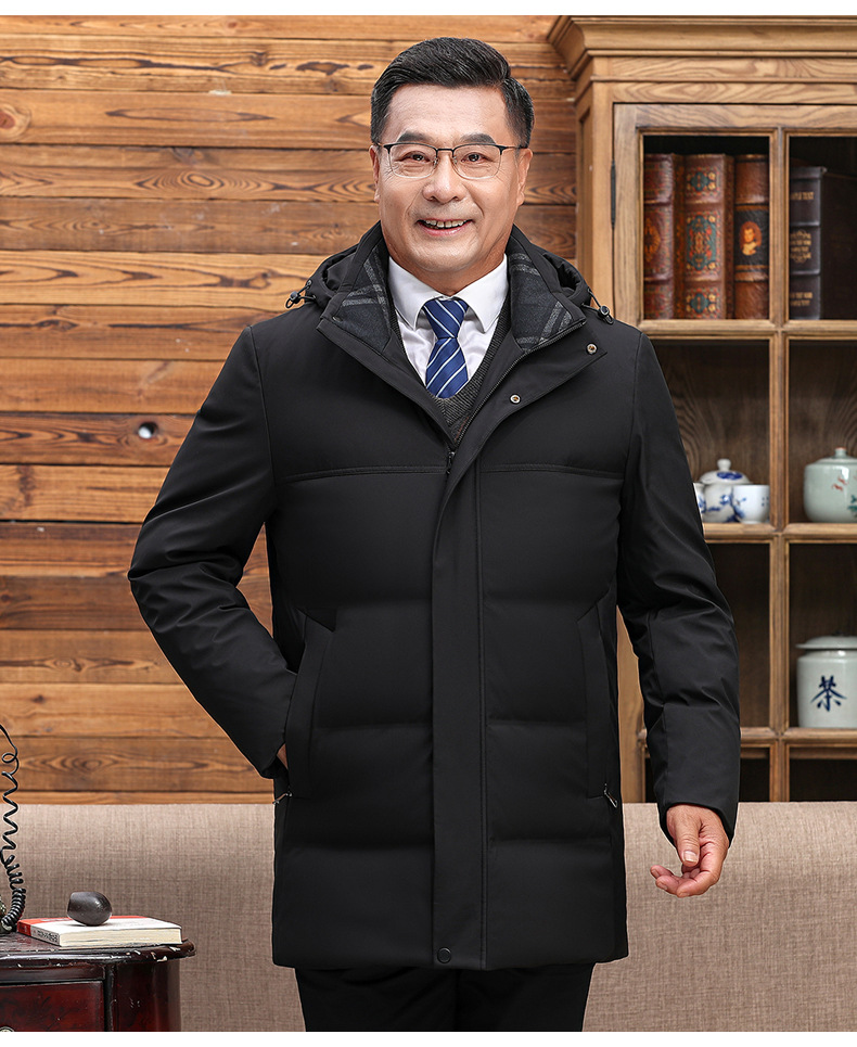 中老年羽绒服男短款加厚大码老年父亲爸爸鸭绒保暖外套加厚保暖详情16