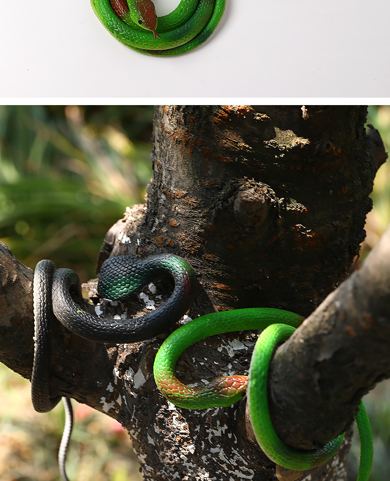 Factory wholesale 68cm eco-friendly rubber snake prank toys, soft rubber fake snakes, Halloween prank toy snakes pic 52