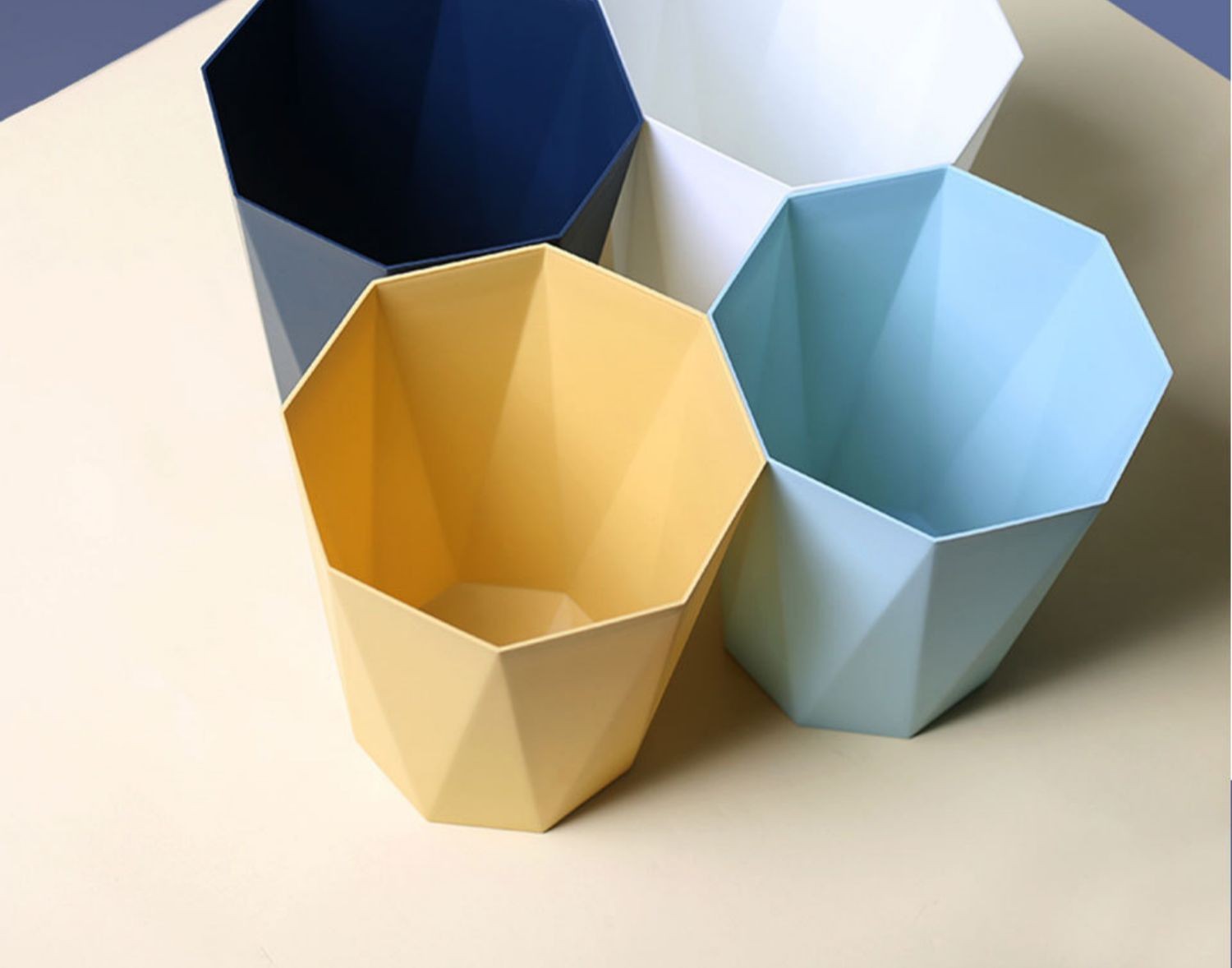 北欧创意简约钻石家用垃圾桶无盖厨房客厅办公室酒店大号纸篓批发详情3