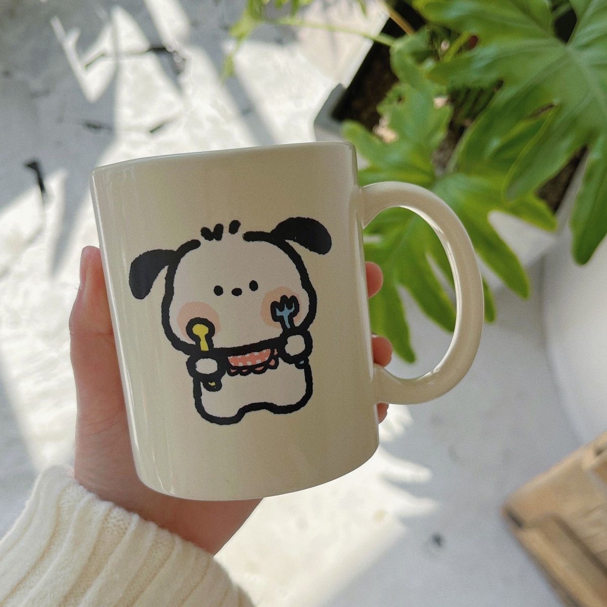 Cute cartoon Pacha Dog mug, high appearance level, gift box set, simple couple cake, ceramic cup pic 9