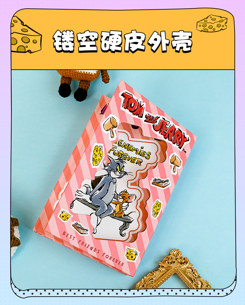 正版猫和老鼠笔记本三折页日记本镂空彩页学生可爱高颜值创意礼物详情10