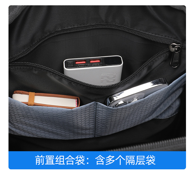 休闲旅行双肩包真皮防水户外商务电脑包高级感背包双肩一包多用详情13