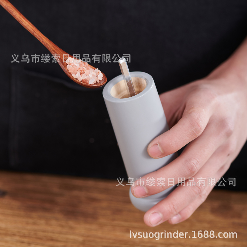Cross-border set pepper grinder Manual pepper grinder reverse grinding core grinding wooden manual grinder pic 6