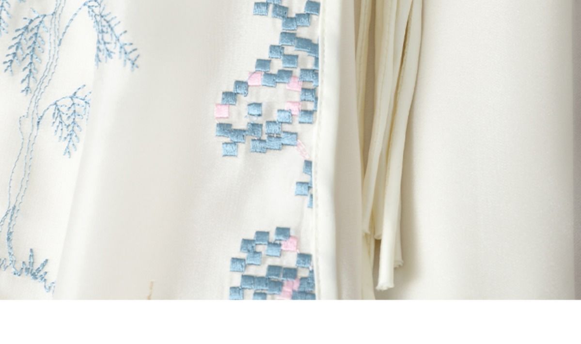 新中式国风精美山水刺绣改良汉服马面裙女a字欧根网纱盘扣半身裙详情7