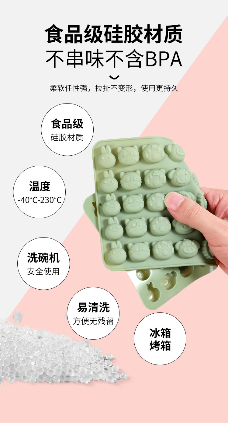 New small animal series mousse chocolate food-grade silicone mold, high-temperature resistant and easy to demold chocolate mold pic 5