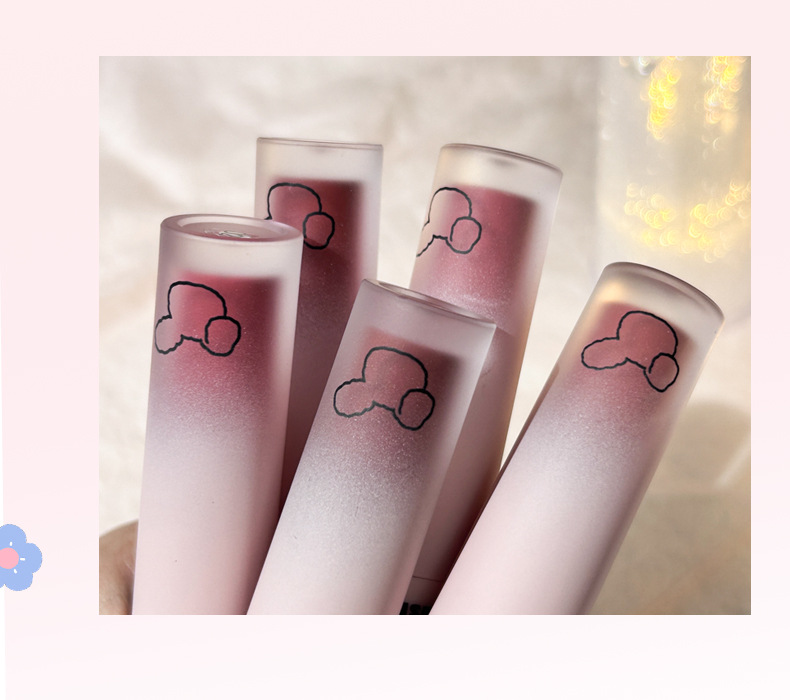 kakashow Cute Bear Lip Gloss Velvet Matte and fair-toned two-in-One Lip Mud Lipstick for girls at affordable prices pic 15
