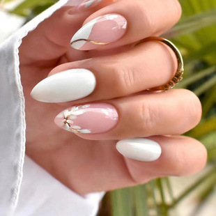 Wearable nail art pieces, artificial nail products, detachable, simple lemon ice transparent, popular online style Douyin nail art hair replacement pic 3