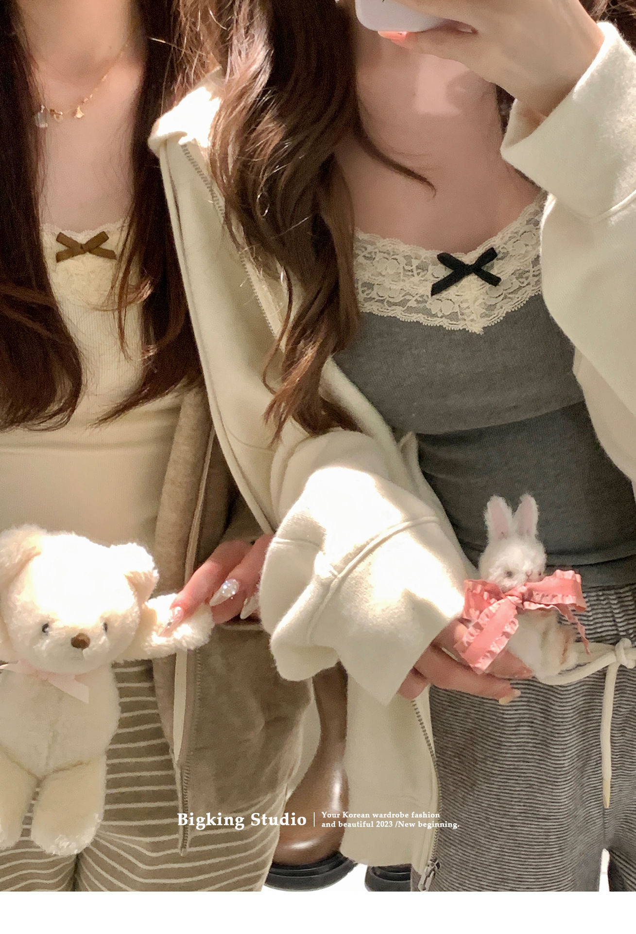 辣妹纯欲蕾丝花边吊带背心打底胸垫蝴蝶结短款修身设计无袖上衣详情27