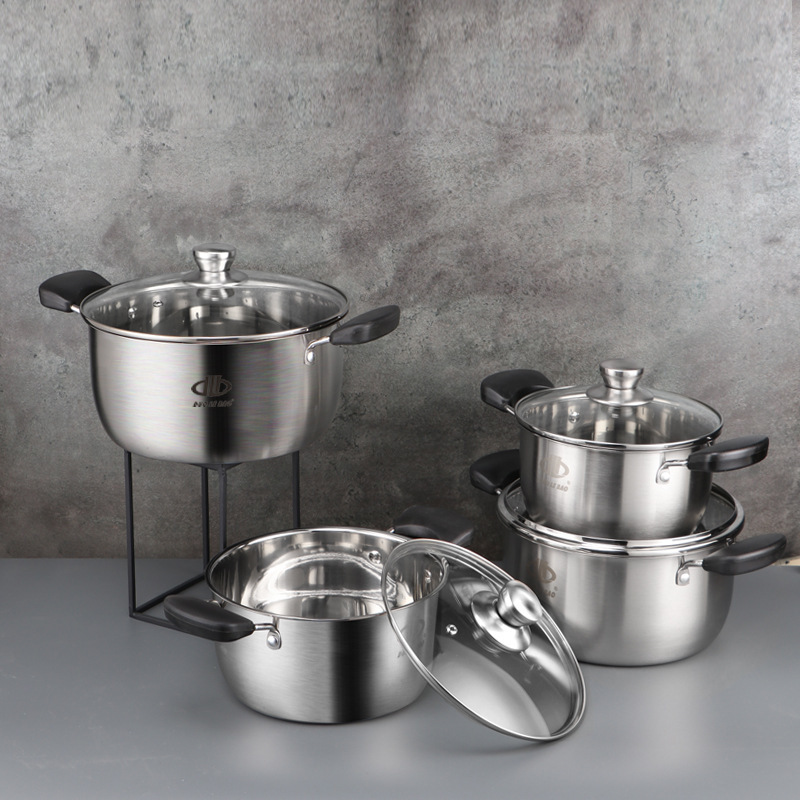 潮州互发不锈钢套装汤锅跨境外贸加厚双耳汤锅创意礼品8件套装锅详情2