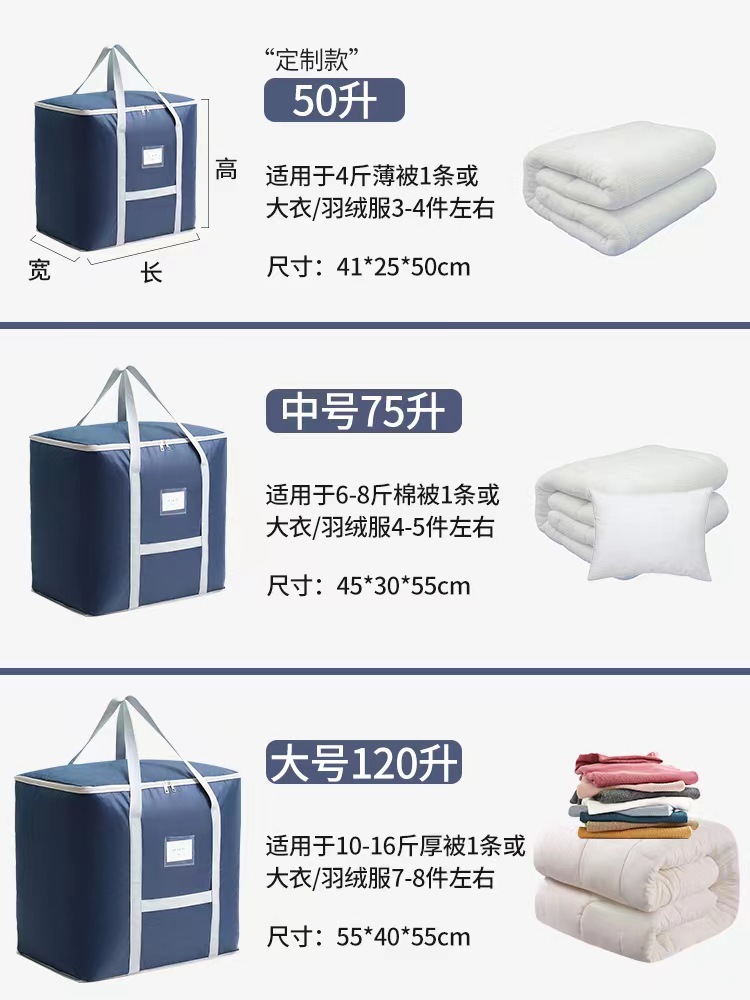 Oxford cloth clothing and quilt storage bags, large-capacity travel storage and organization bags, waterproof, moisture-proof, washable moving bags pic 1