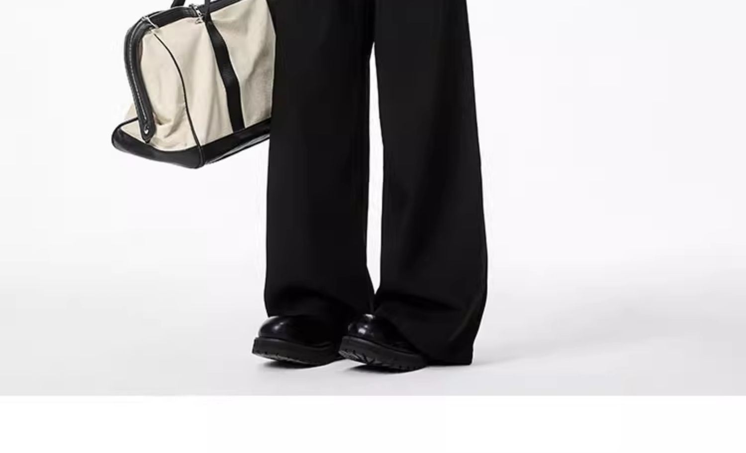 Americano cleanfit negro pantalones hombre primavera otoño recto holgada sensación casual premium sensación pantalones de pierna ancha hombre pic 10