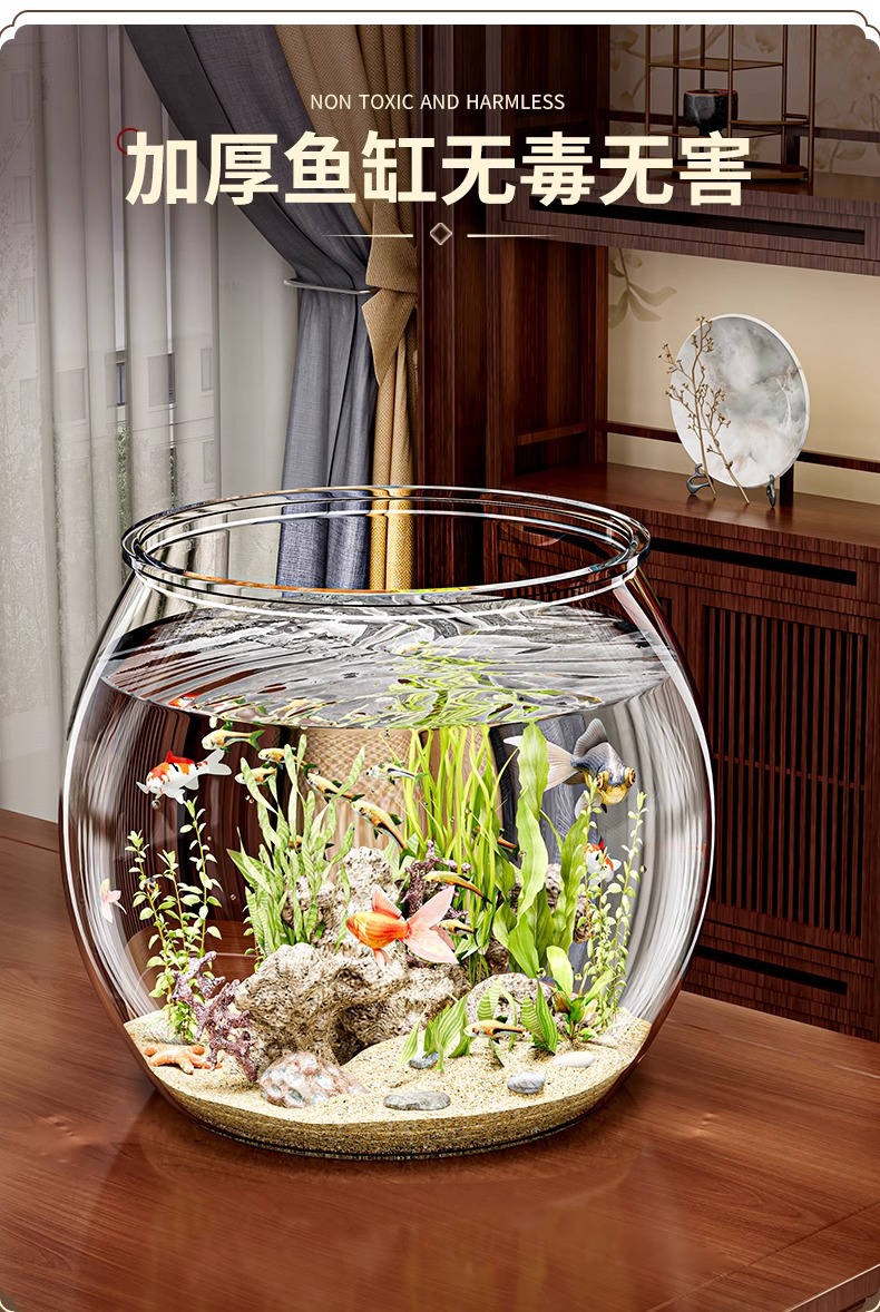 透明塑料鱼缸水族箱微景观造景耐碰耐摔不破办公室观赏乌龟缸批发详情6